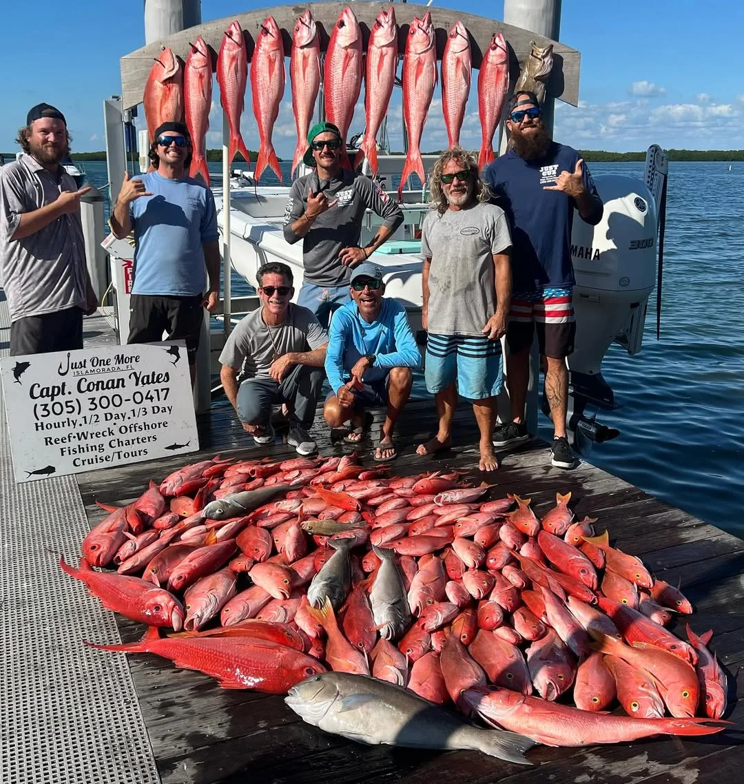 Just Cuz anglers with their deep-water snapper catch